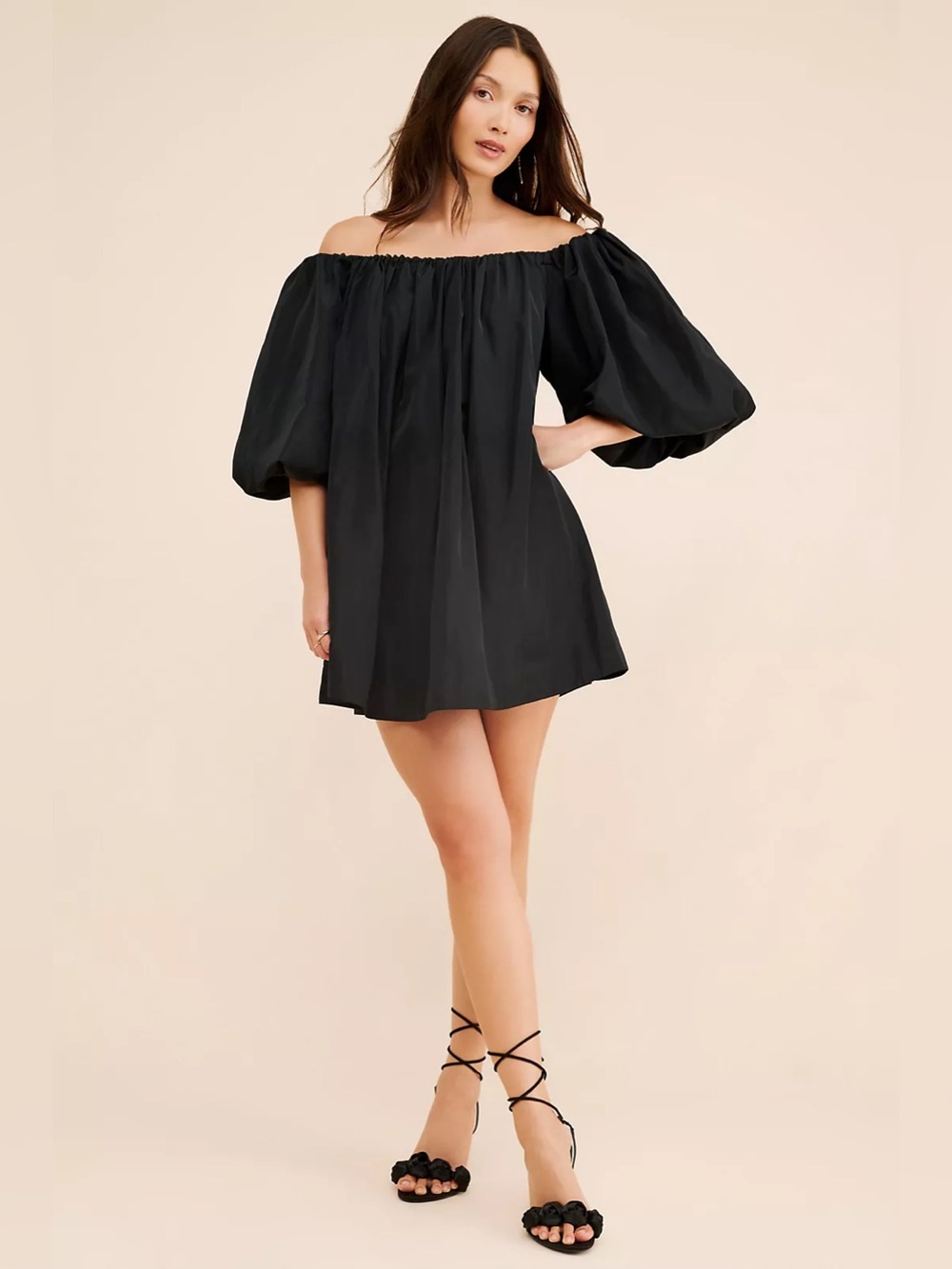 BNWT Anthropologie Mare Mare Puff-Sleeve Off-The-Shoulder Mini Dress Medium